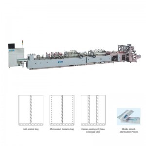 JPSE107/108 Macchina per la produzione di sacchetti con sigillatura centrale medica ad alta velocità completamente automatica