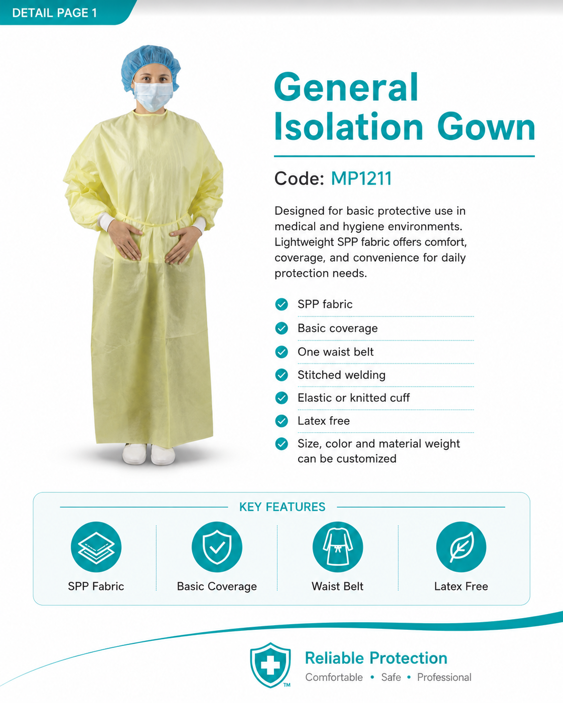 General Isolation Gown_MP1211 detail 1