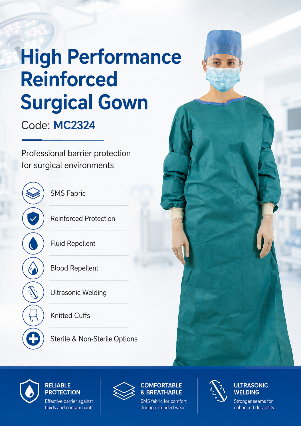 High Performance Reinforced Surgical Gown_MC2324 detail 2
