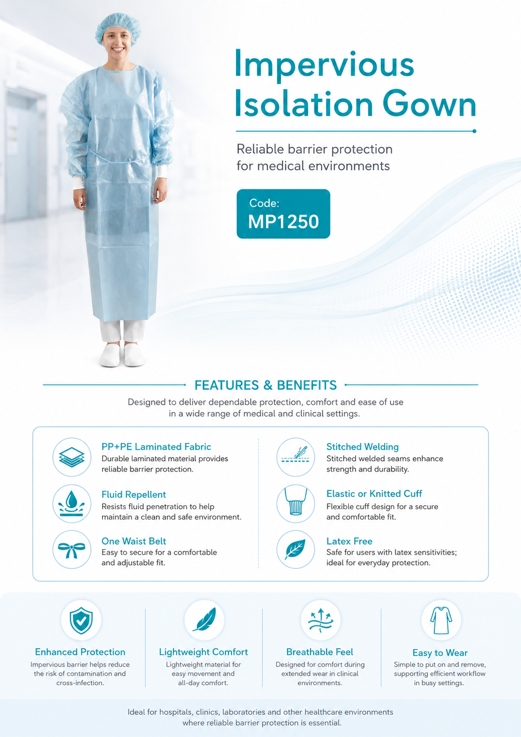Impervious Isolation Gown_MP1250 detail 2