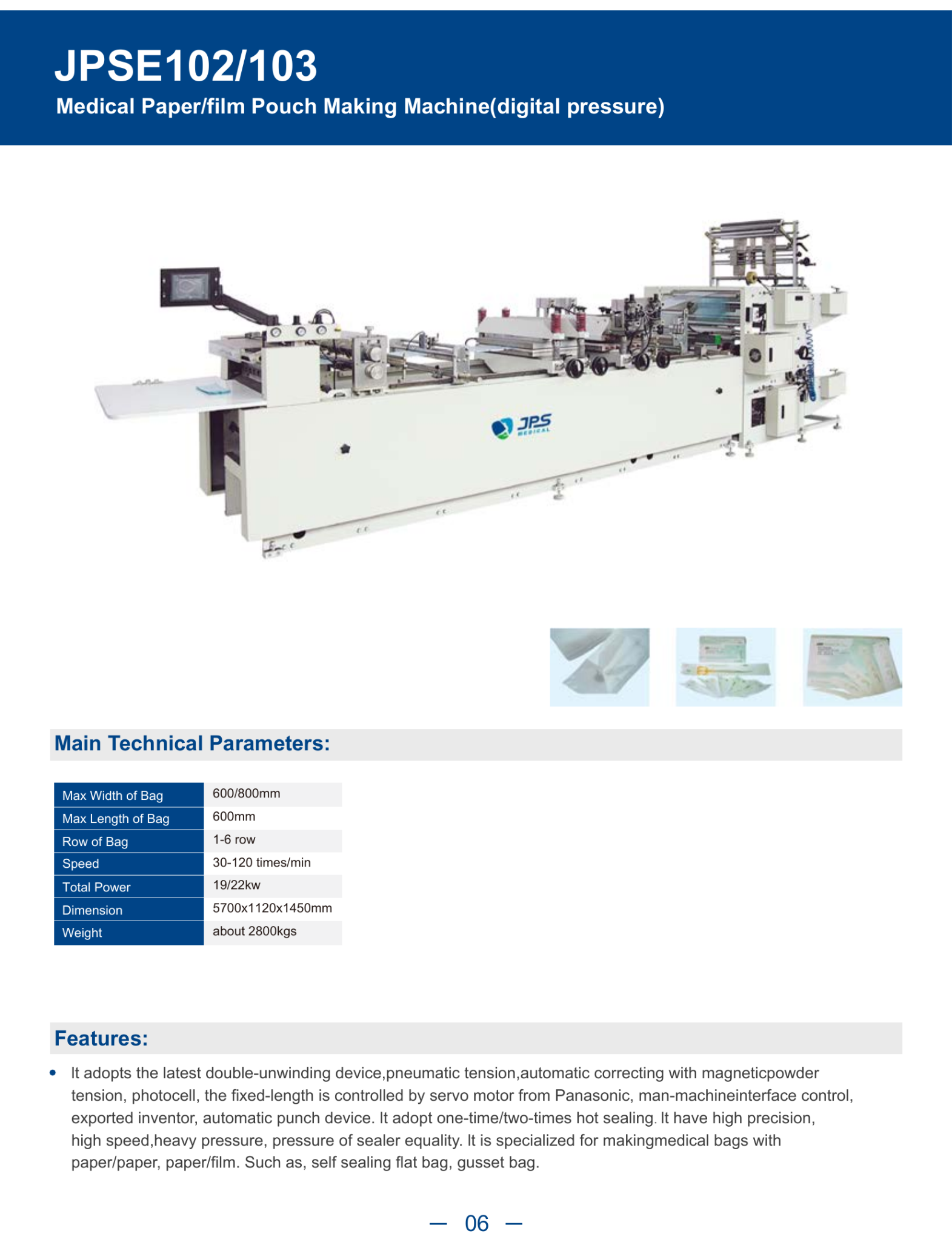 JPSE102-103_Medical-Paper-film-Pouch-Making-Machine detail 1