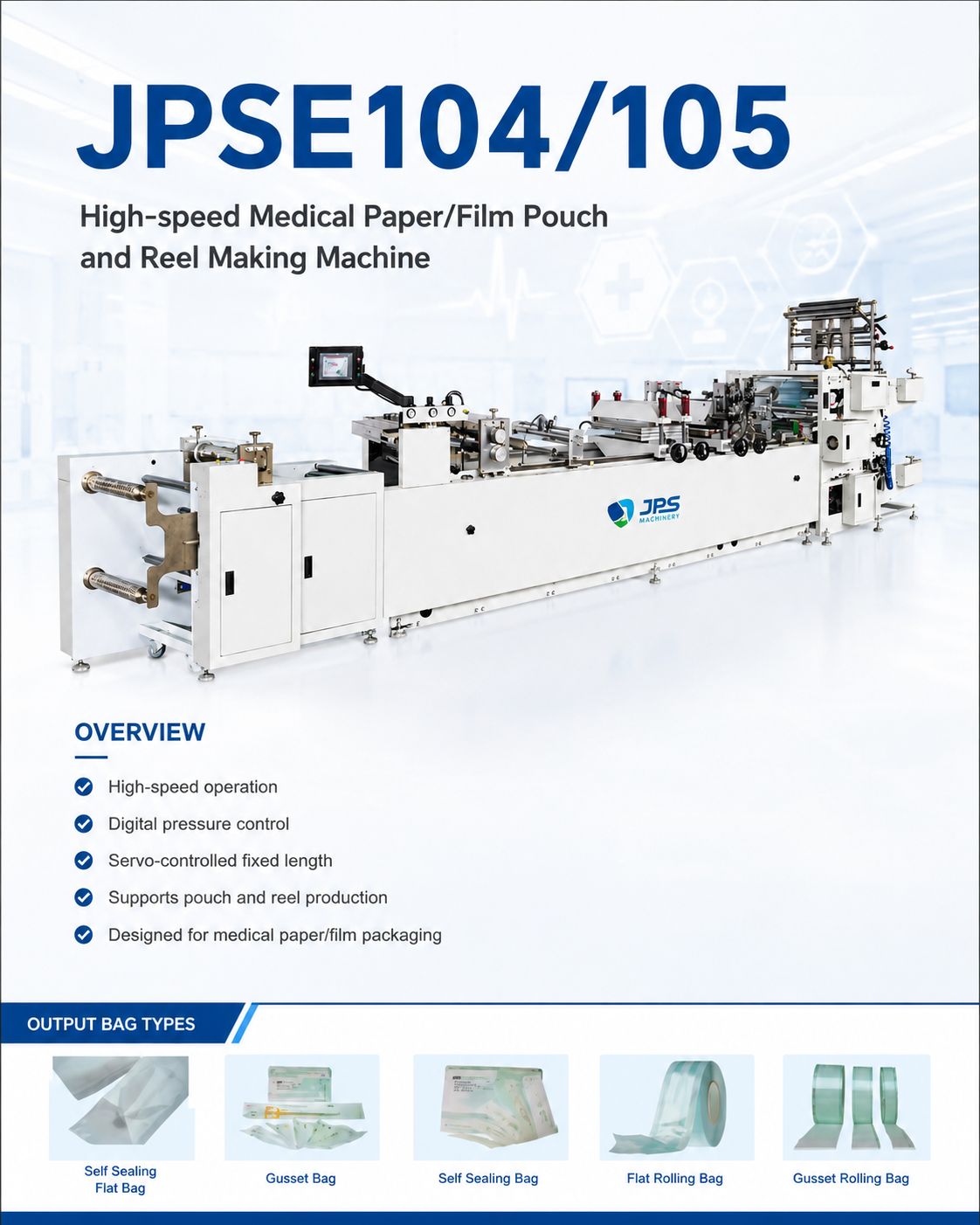 JPSE104-105_High-speed-Medical-Paper-film-Pouch-and-Reel-Making-Machine detail 2