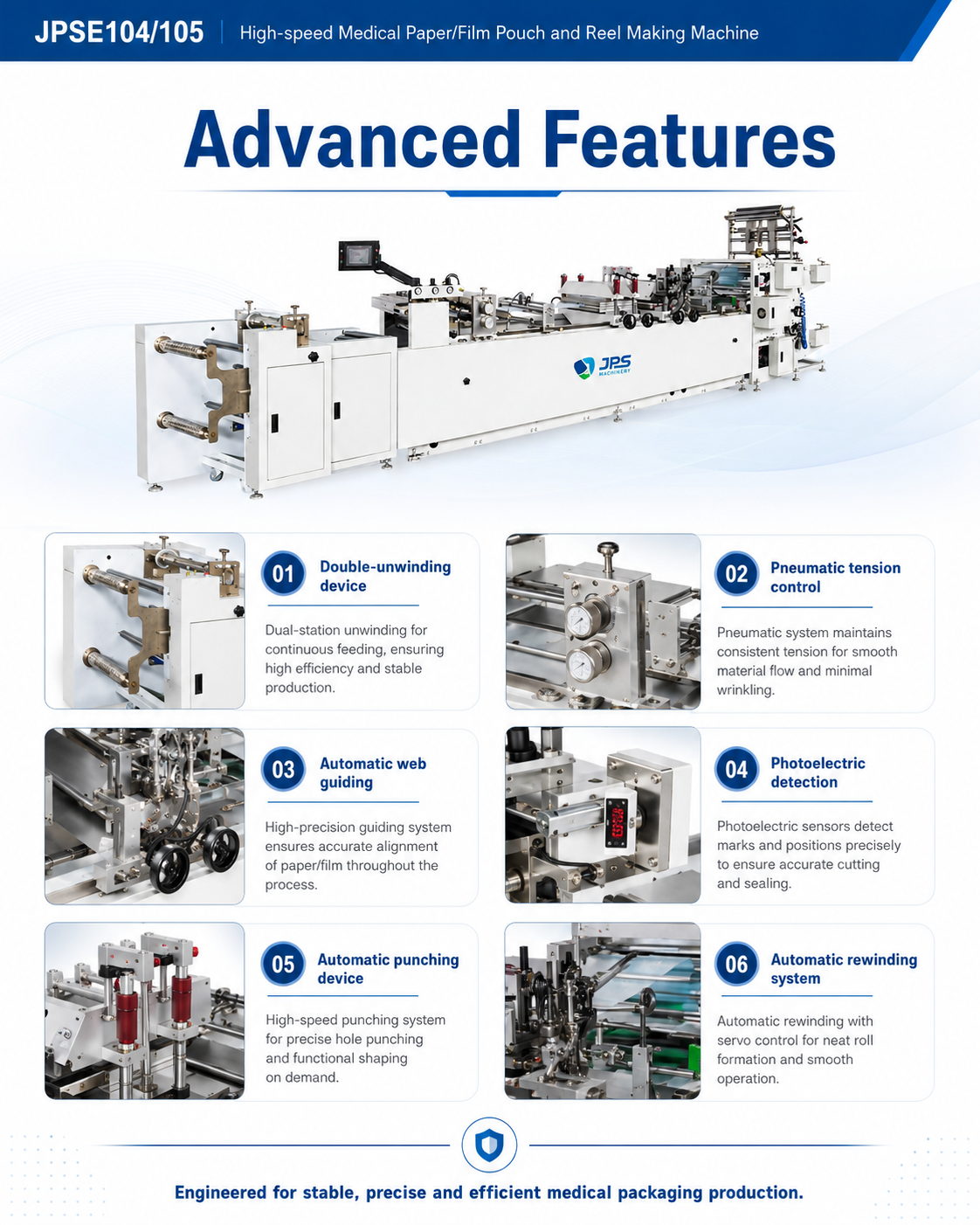 JPSE104-105_High-speed-Medical-Paper-film-Pouch-and-Reel-Making-Machine detail 4