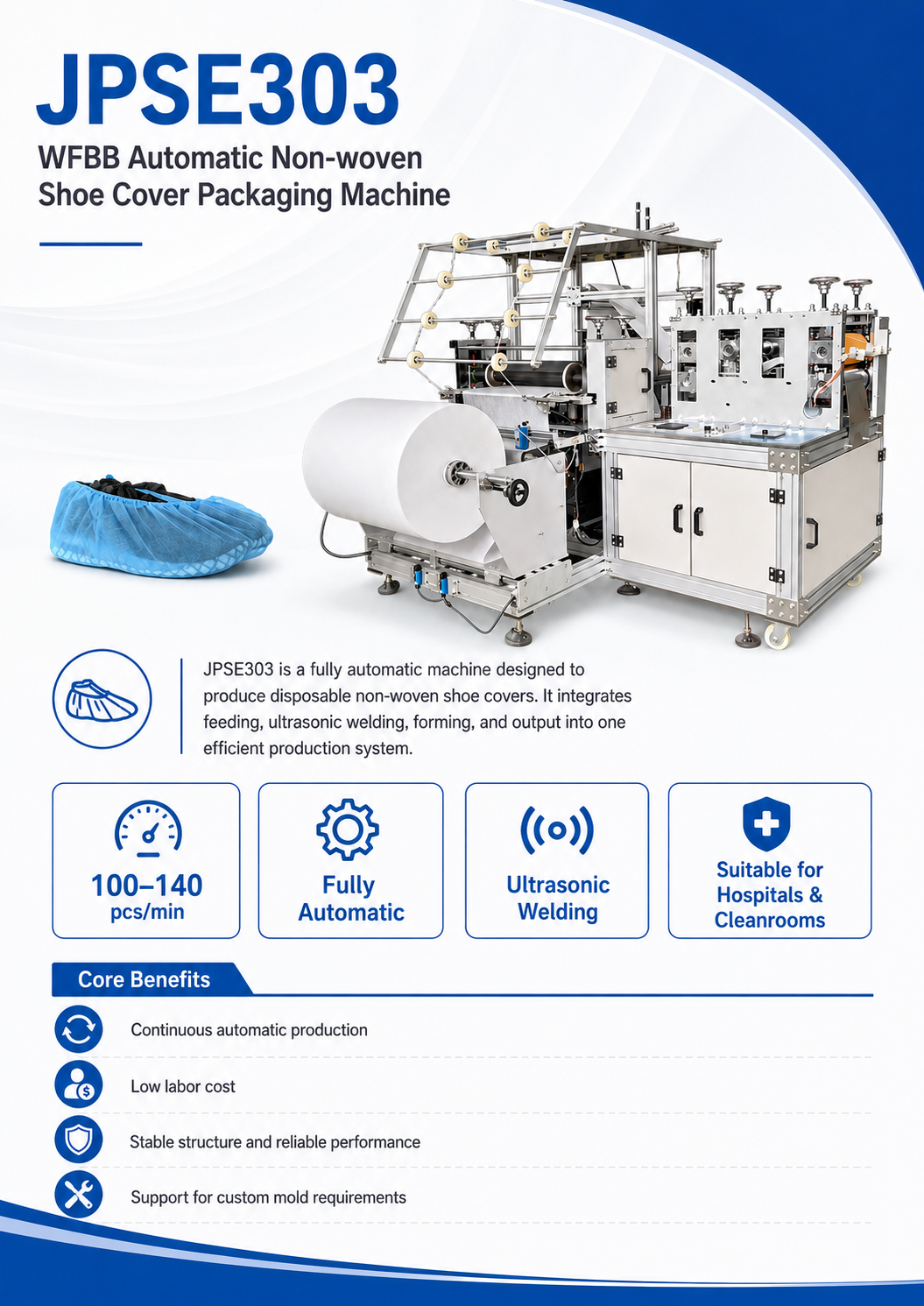 JPSE303_WFBB-Automatic-Non-woven-Shoe-Cover-Packaging-Machine detail 2