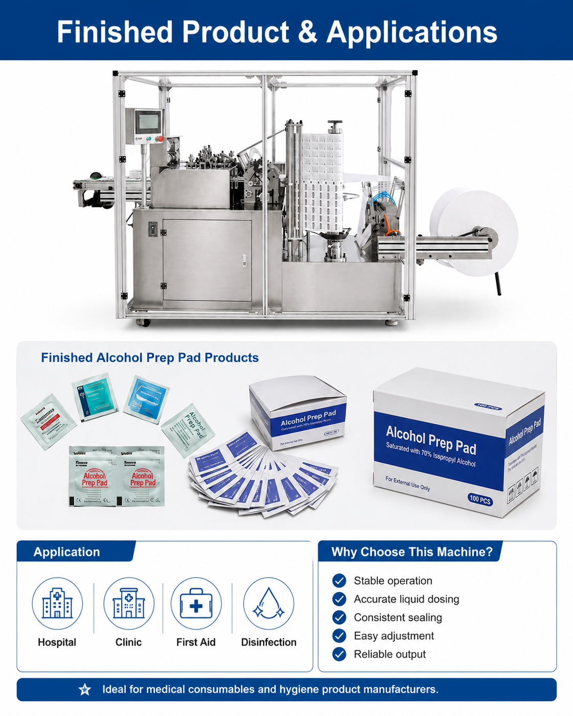 JPSE801-802_Full-Servo-Automatic-High-Speed-Alcohol-Prep-Pad-Making-Machine-4-6-lanes detail 5